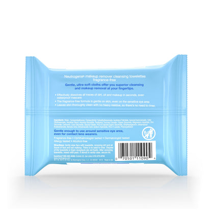 Makeup Remover Cleansing Towelettes - Fragrance Free 25 Count