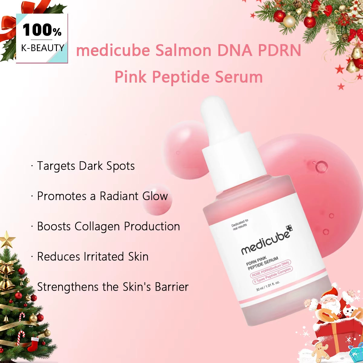 Salmon DNA PDRN Pink Peptide Serum,Serum Texture,Complex Repair Ingredients,Lifting & Firming,K-Beauty,Korean Makeup