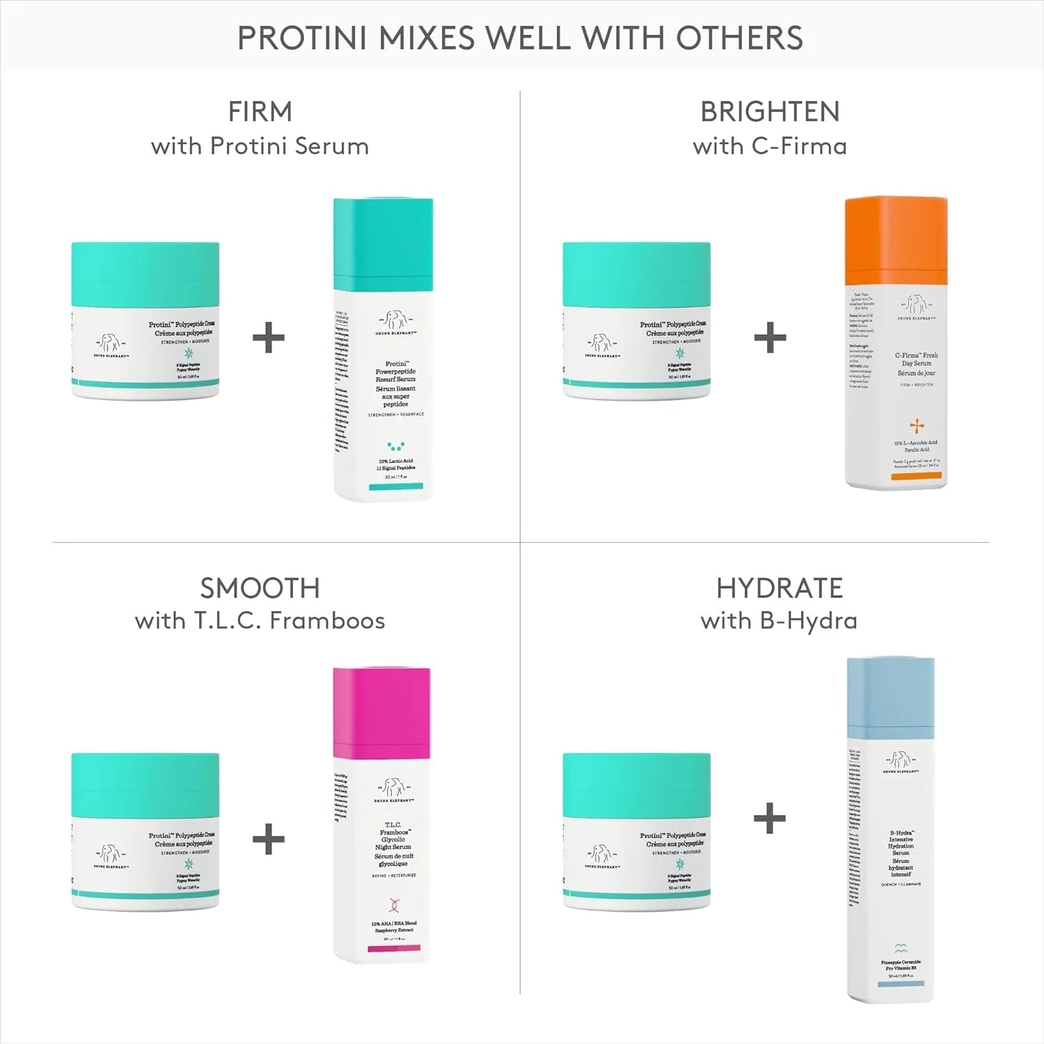 Drunk Elephant Protini Polypeptide Cream 50Ml – Peptide Moisturizer for Hydration, Firmness & Texture (All Skin Types)