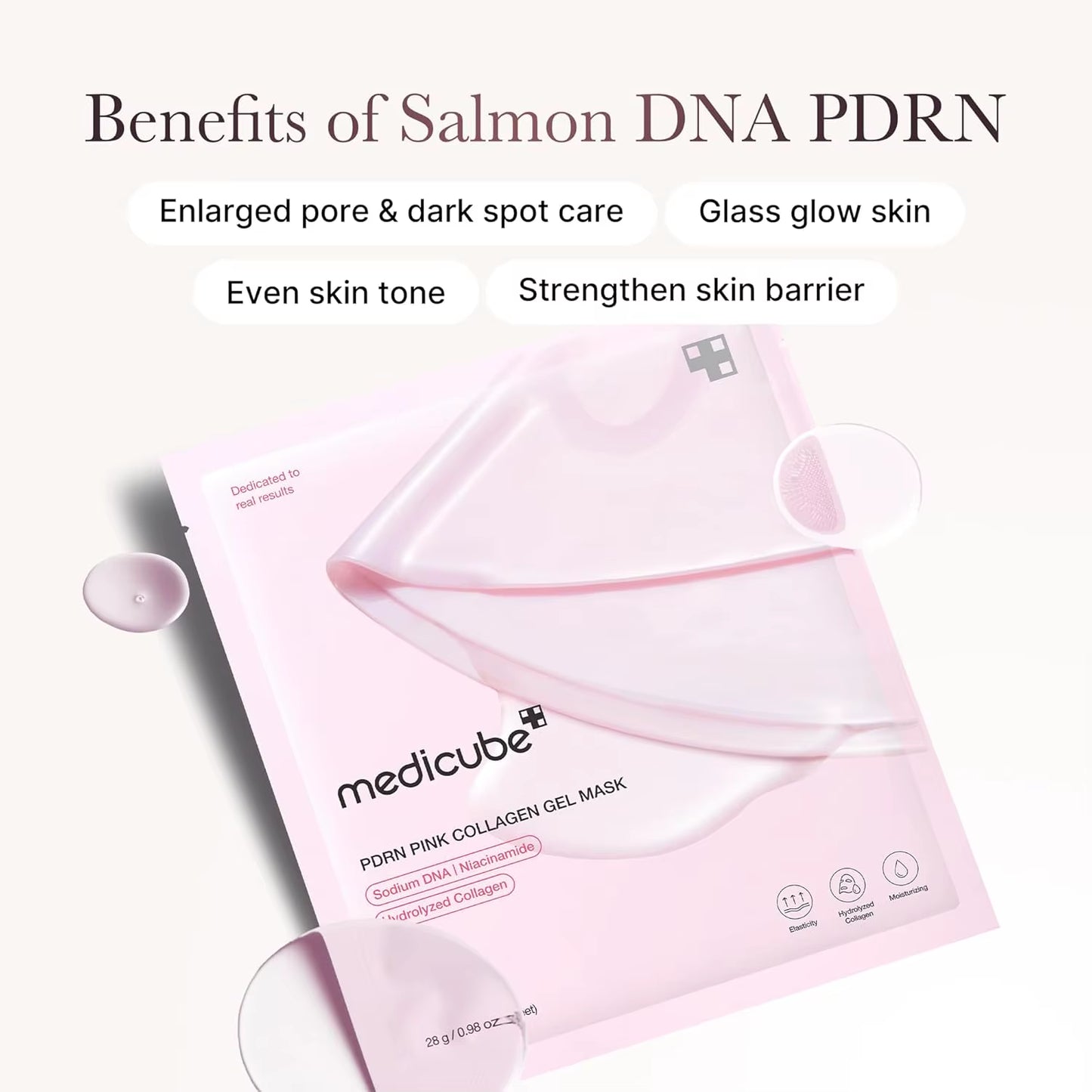 Medicube Salmon Pink Collagen Jelly Gel Mask Overnight Face Mask for Glass Glow Skin- Elasticity Korean Skincare Facial Mask