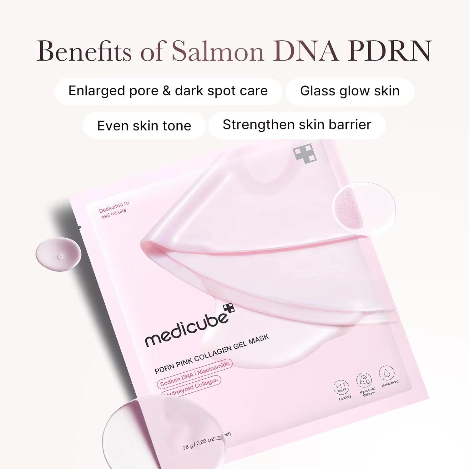 Medicube Salmon Pink Collagen Jelly Gel Mask Overnight Face Mask for Glass Glow Skin- Elasticity Korean Skincare Facial Mask